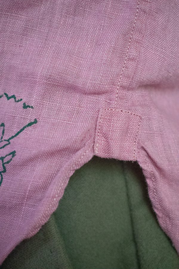 BLOCK-PRINTED LINEN SHIRT IN DUSTY ROSE 6 BLOCK-PRINTED LINEN SHIRT IN DUSTY ROSE - Image 6