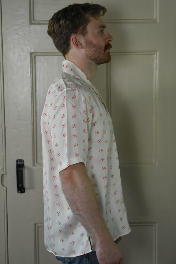 CAMP COLLAR SHIRT IN IVORY TWILL SILK FLORAL SHIRT 2 CAMP COLLAR SHIRT IN IVORY TWILL SILK FLORAL SHIRT - Image 2