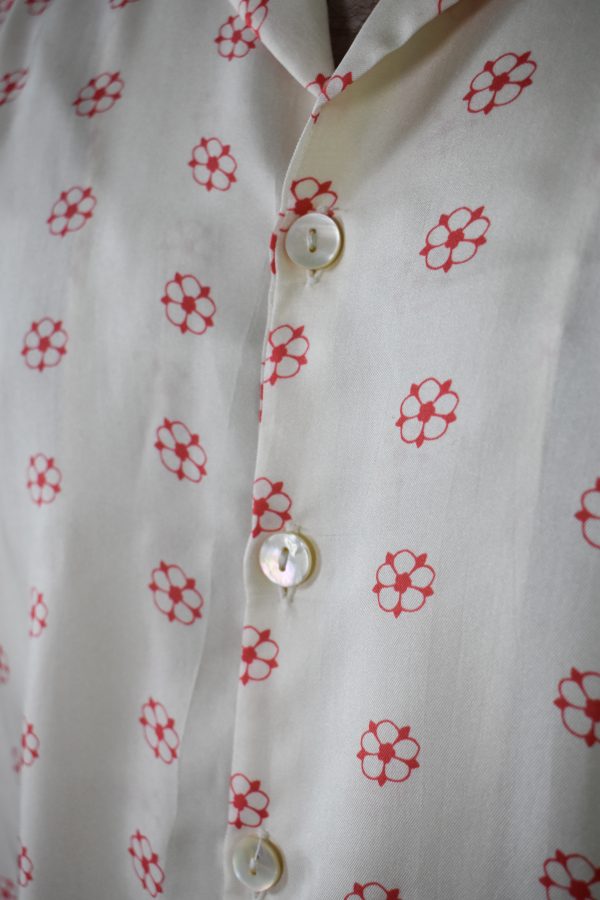 CAMP COLLAR SHIRT IN IVORY TWILL SILK FLORAL SHIRT 5 CAMP COLLAR SHIRT IN IVORY TWILL SILK FLORAL SHIRT - Image 5