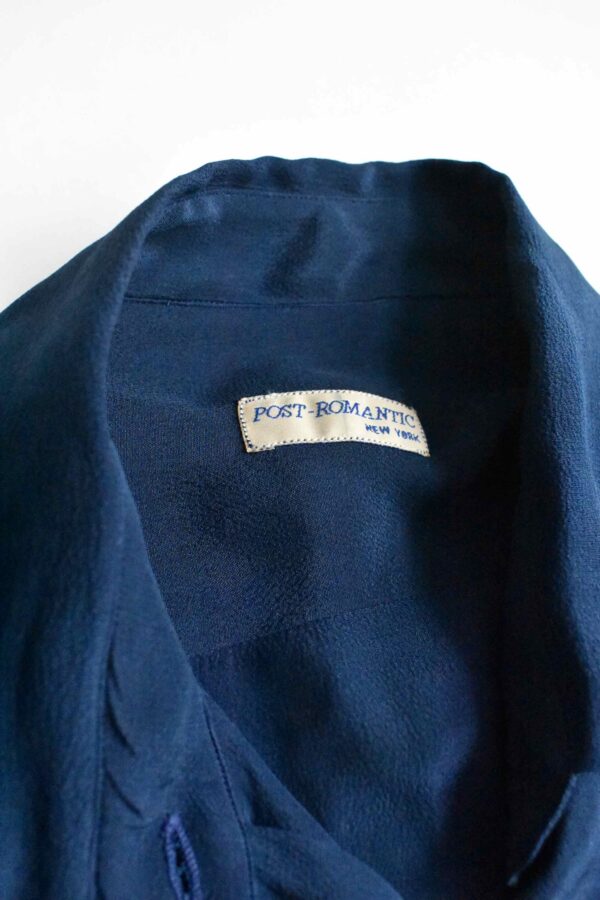 SIMPLE SHIRT IN NAVY SILK CREPE DE CHINE - Image 5