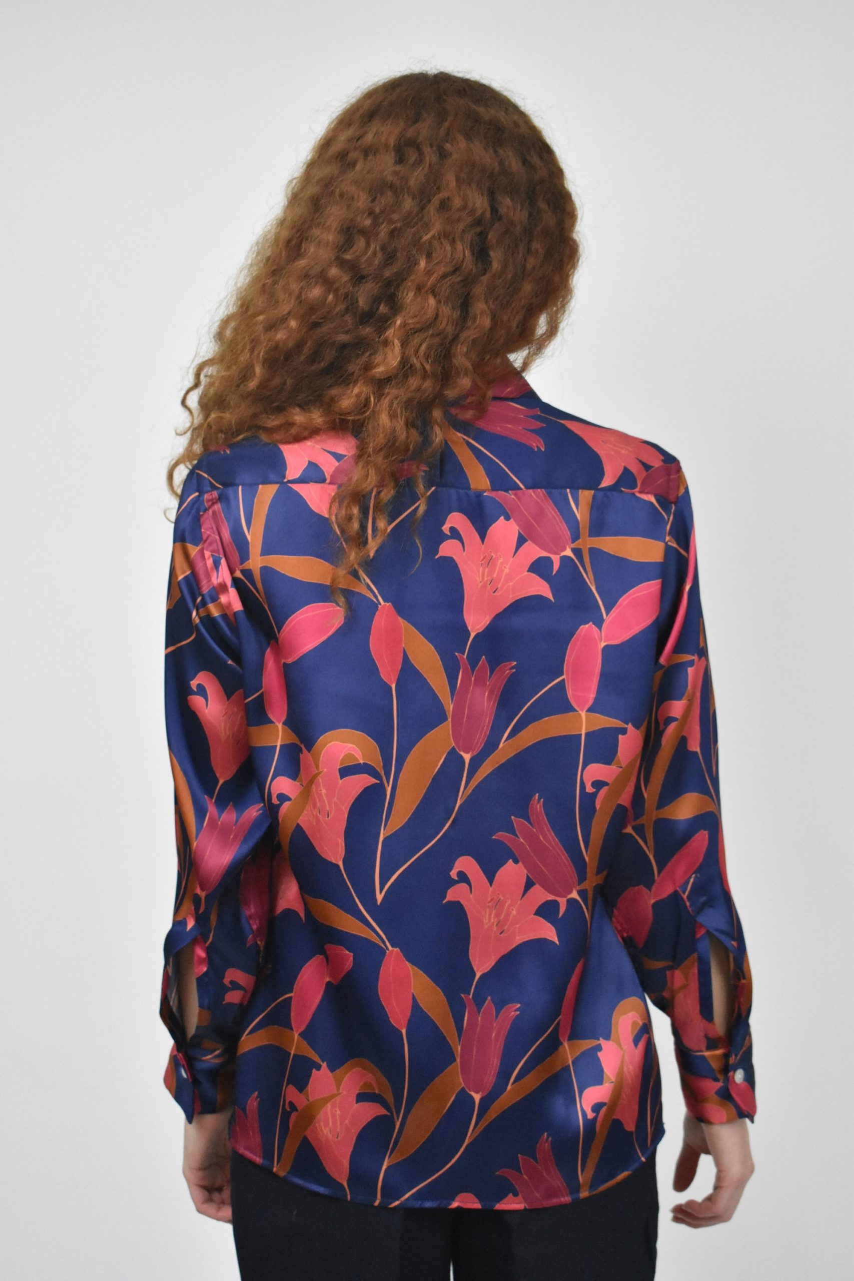 BLUE TULIP CHARMEUSE SILK SIMPLE SHIRT 4 BLUE TULIP CHARMEUSE SILK SIMPLE SHIRT - Image 4