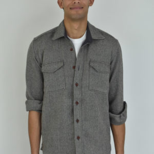 UTTERLY NATURAL, UNDYED ITALIAN WOOLEN TWEED OVERSHIRT 1