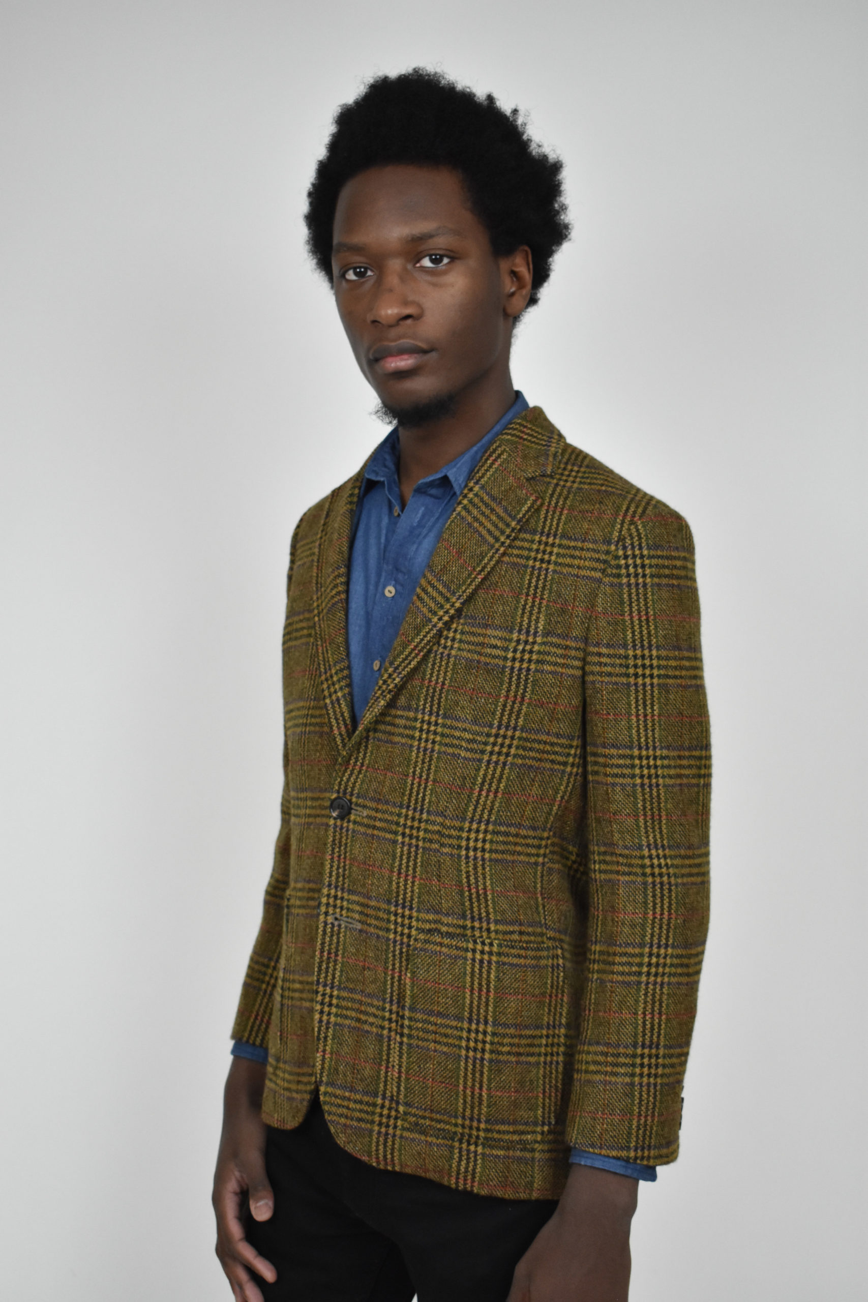 TWO BUTTON JACKET IN PLAID WASHED TWEED 2 1 TWO BUTTON JACKET IN PLAID WASHED TWEED 2