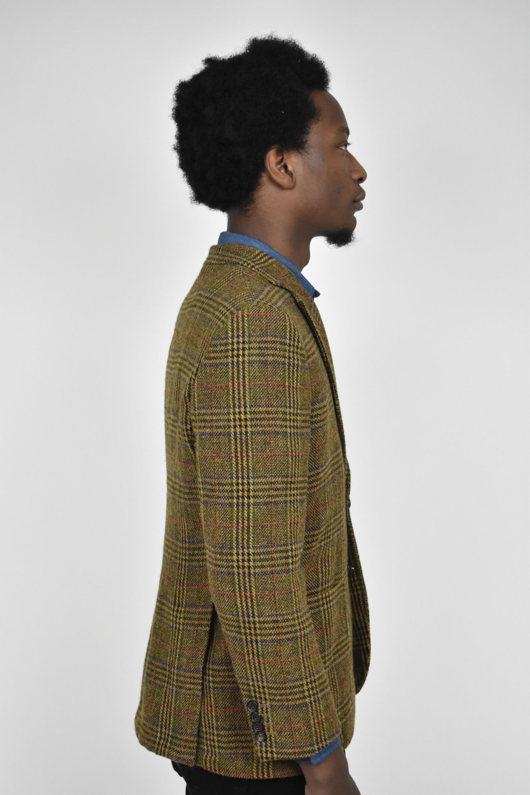 TWO BUTTON JACKET IN PLAID WASHED TWEED 2 2 TWO BUTTON JACKET IN PLAID WASHED TWEED 2 - Image 2