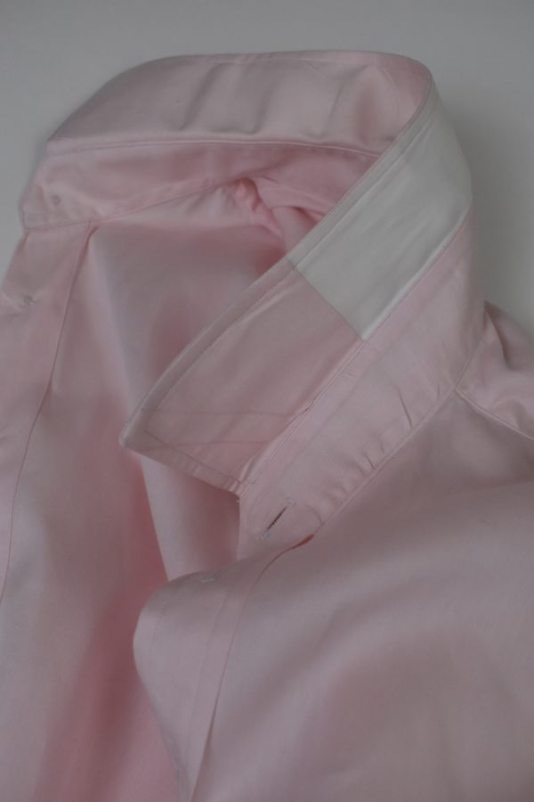 HAND-SEWN FORMAL SHIRT IN LIGHT PINK COTTON TWILL 2 HAND-SEWN FORMAL SHIRT IN LIGHT PINK COTTON TWILL - Image 2