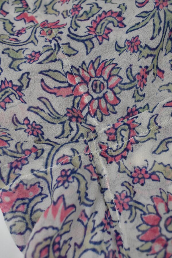 WOOD BLOCK PRINTED CHIFFON SILK BLOUSE 8 WOOD BLOCK PRINTED CHIFFON SILK BLOUSE - Image 8