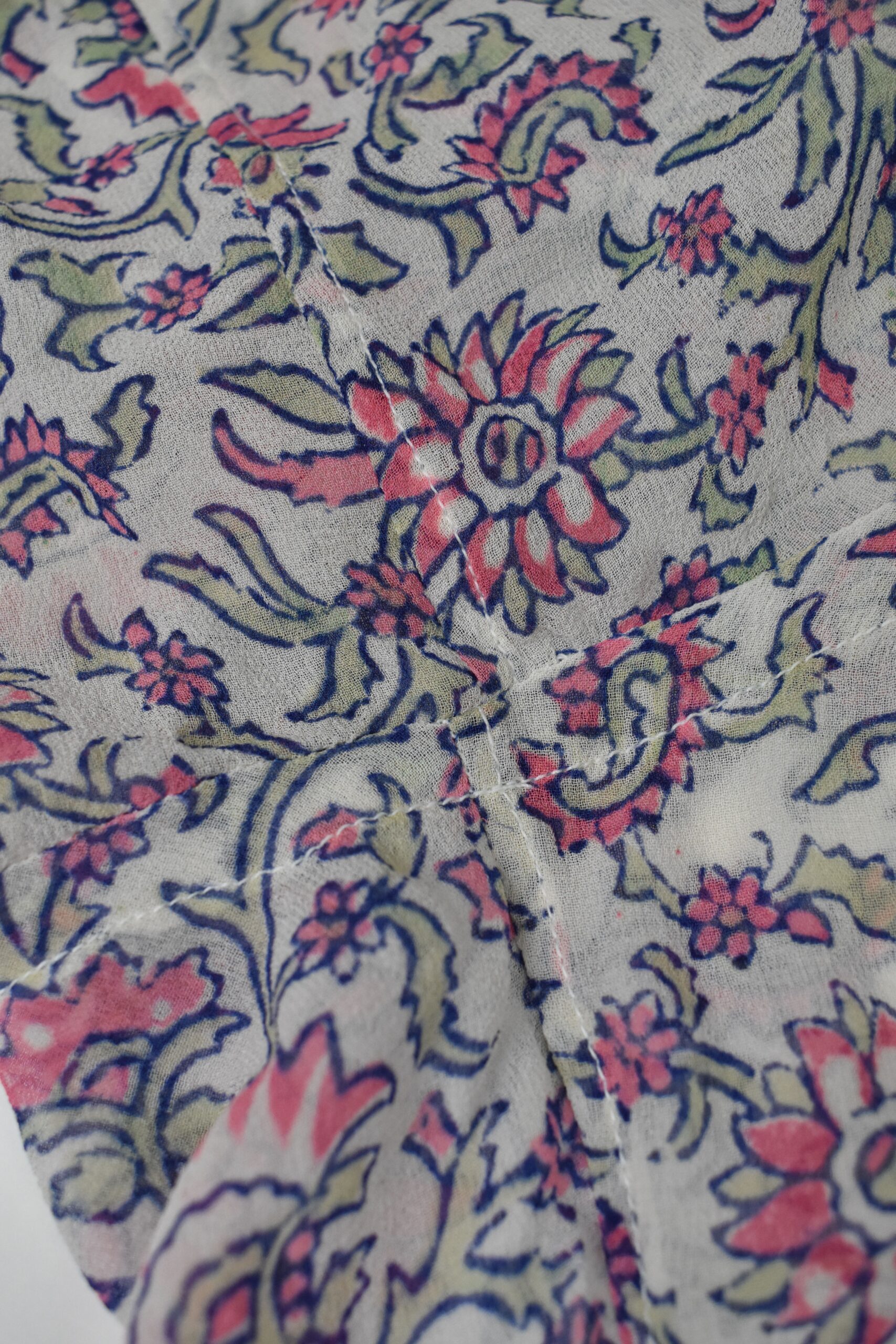 WOOD BLOCK PRINTED CHIFFON SILK BLOUSE 8 WOOD BLOCK PRINTED CHIFFON SILK BLOUSE - Image 8