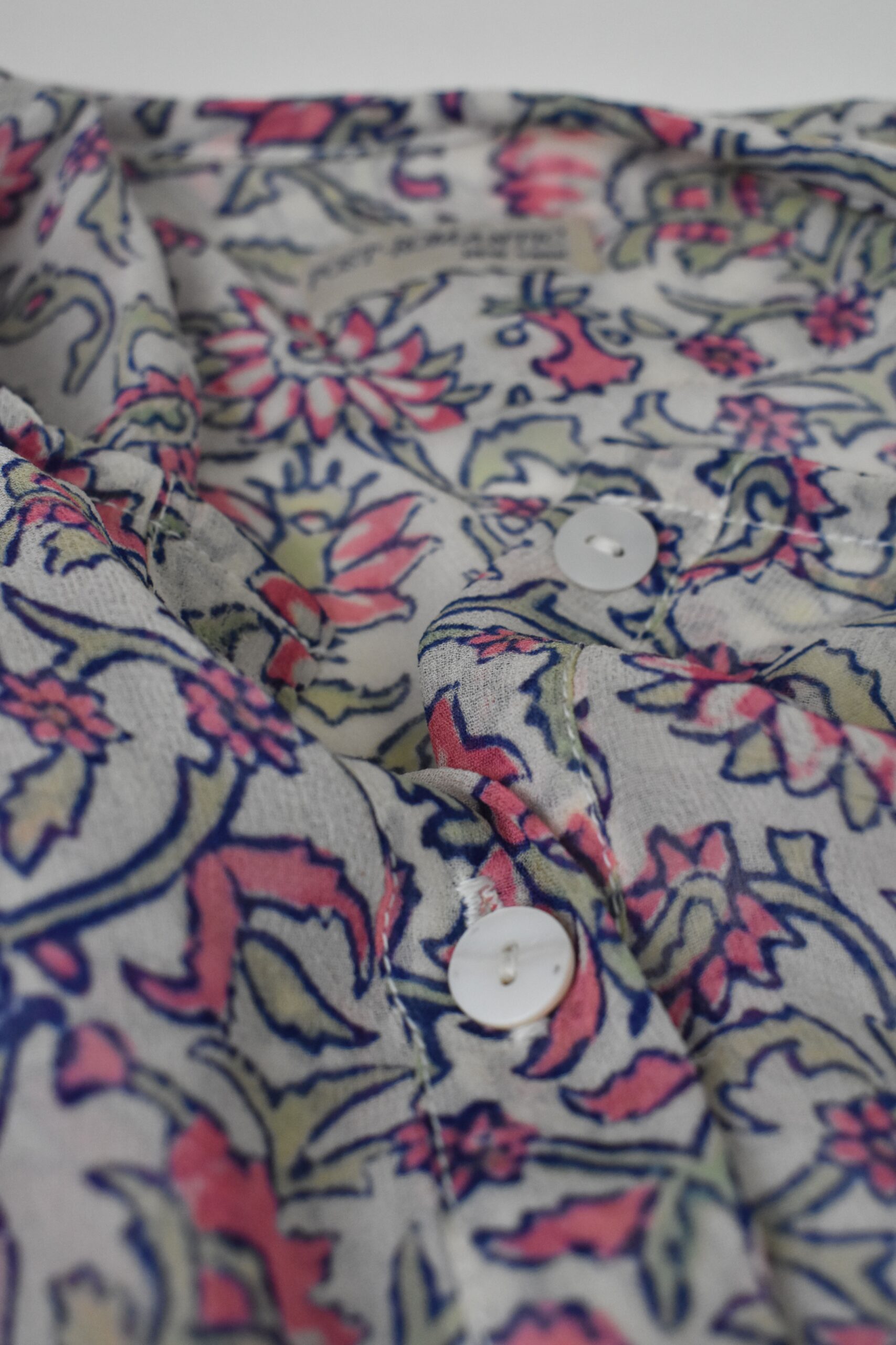 WOOD BLOCK PRINTED CHIFFON SILK BLOUSE 6 WOOD BLOCK PRINTED CHIFFON SILK BLOUSE - Image 6