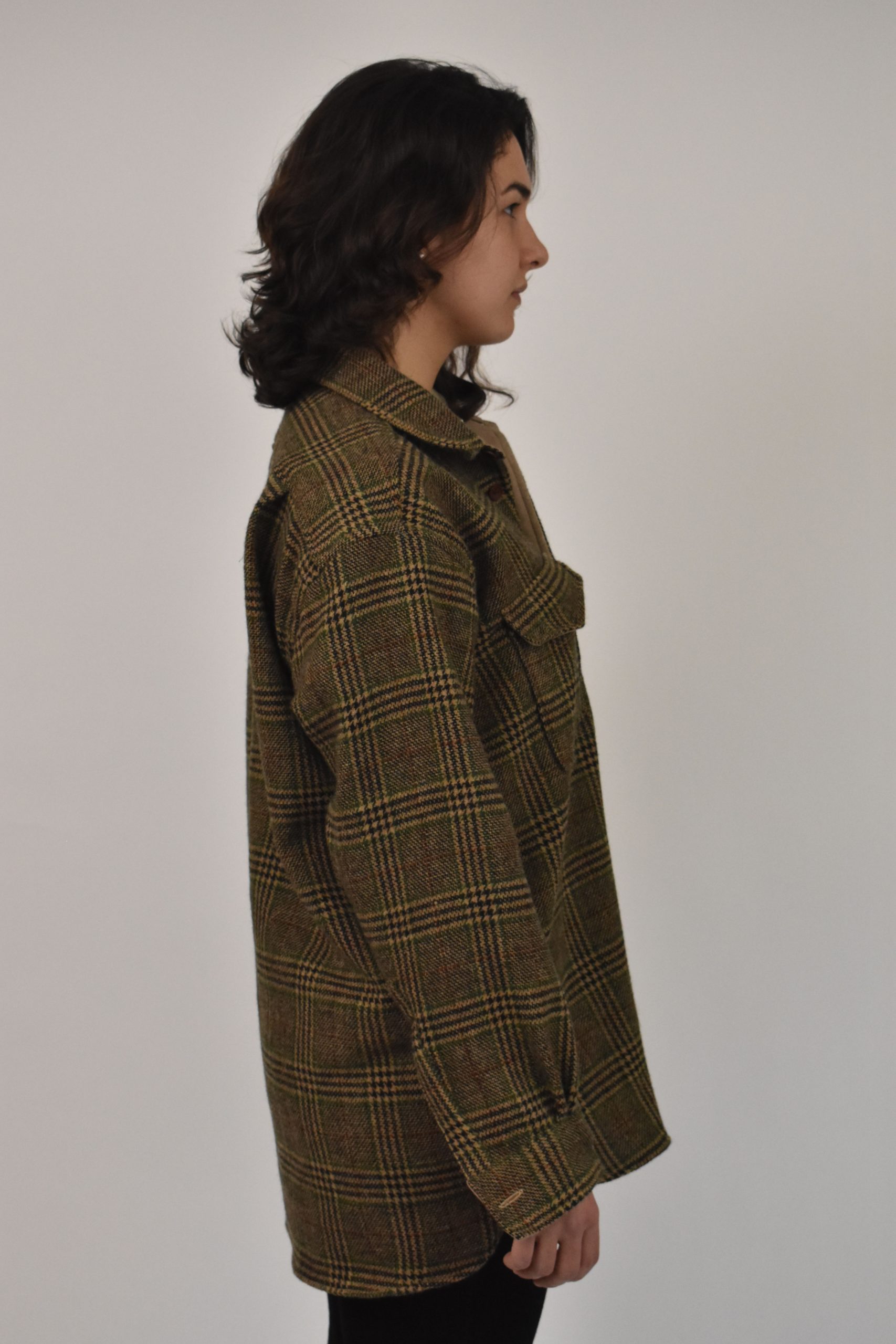 WOMEN'S WASHED WOOL PLAID OVERSHIRT 3 WOMEN'S WASHED WOOL PLAID OVERSHIRT - Image 3