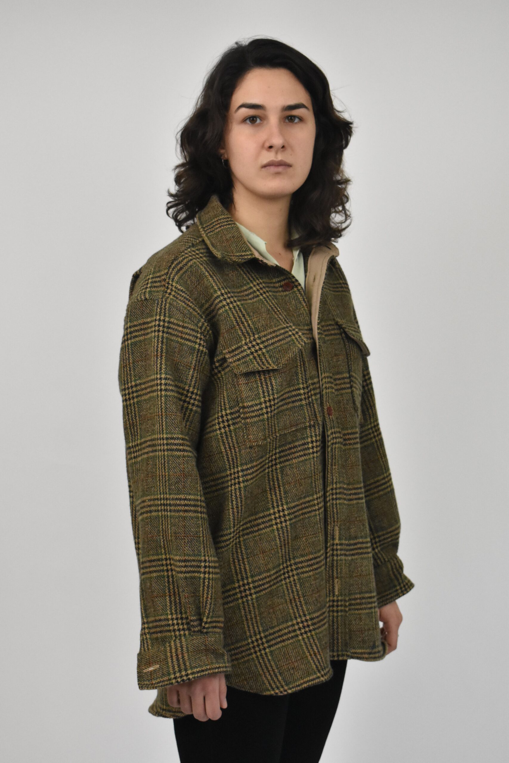 WOMEN'S WASHED WOOL PLAID OVERSHIRT 2 WOMEN'S WASHED WOOL PLAID OVERSHIRT - Image 2