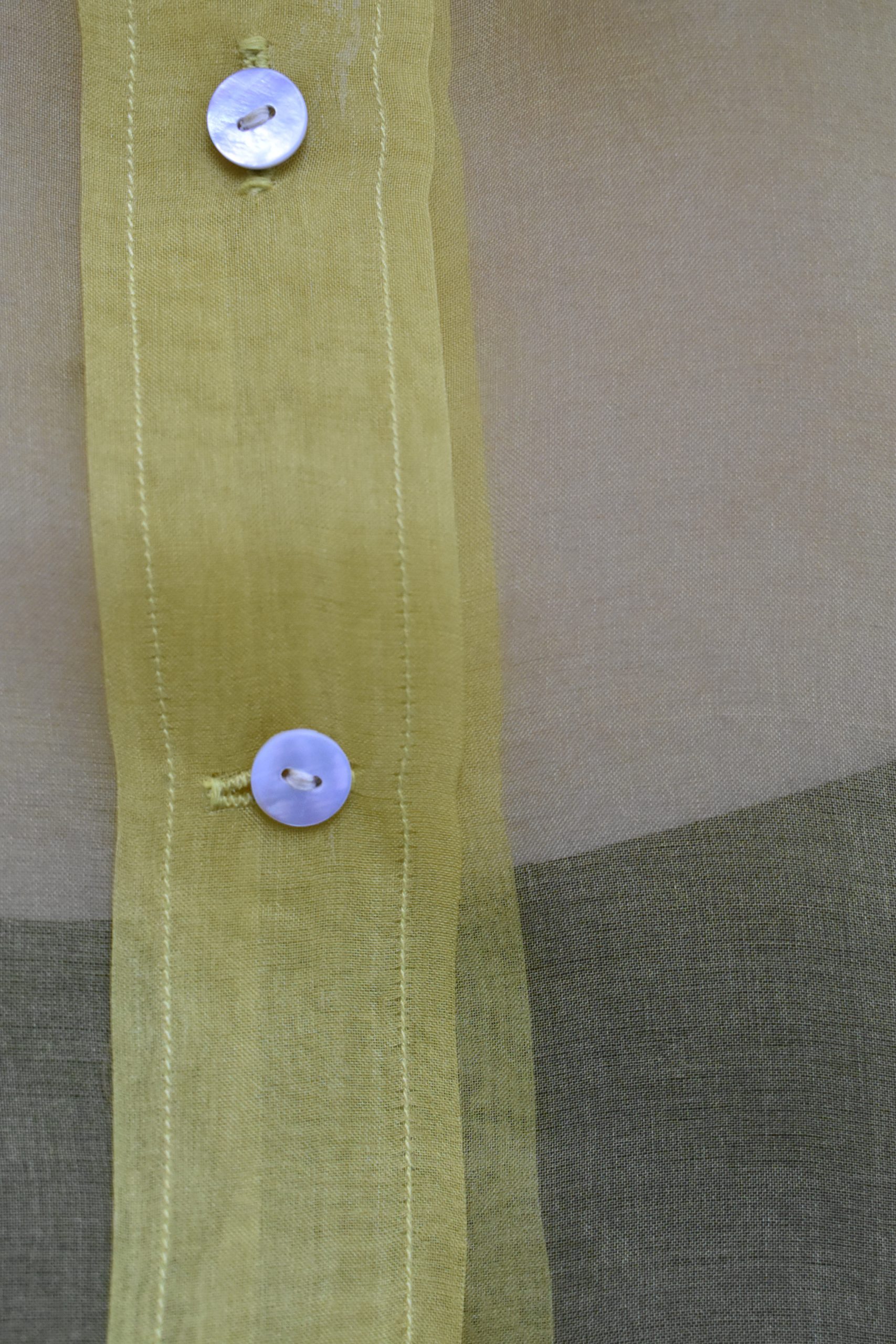THE LIBRARIAN'S SHIRT IN SHEER MUSTARD SILK 4 THE LIBRARIAN'S SHIRT IN SHEER MUSTARD SILK - Image 4