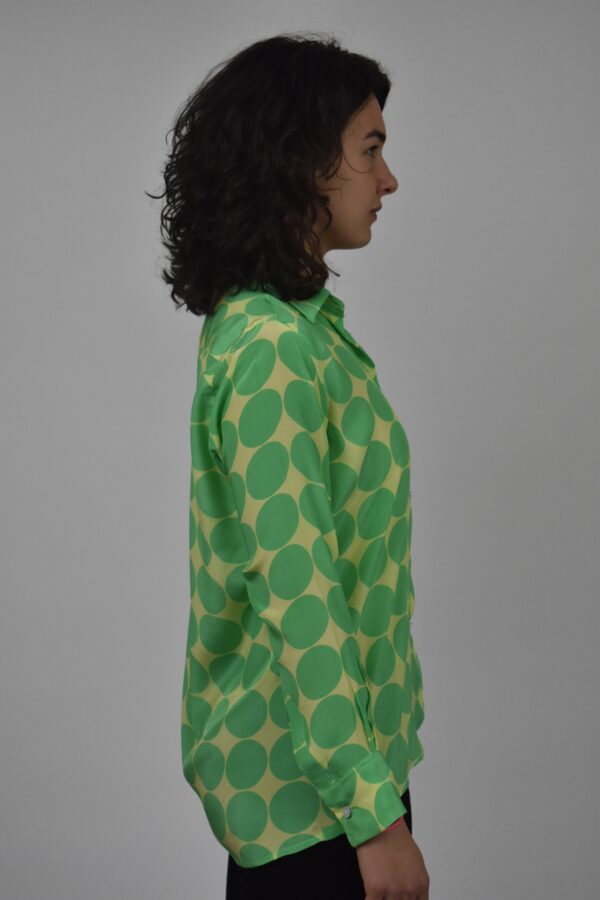 KEY LIME SIMPLE SHIRT IN SILK CREPE DE CHINE - Image 3