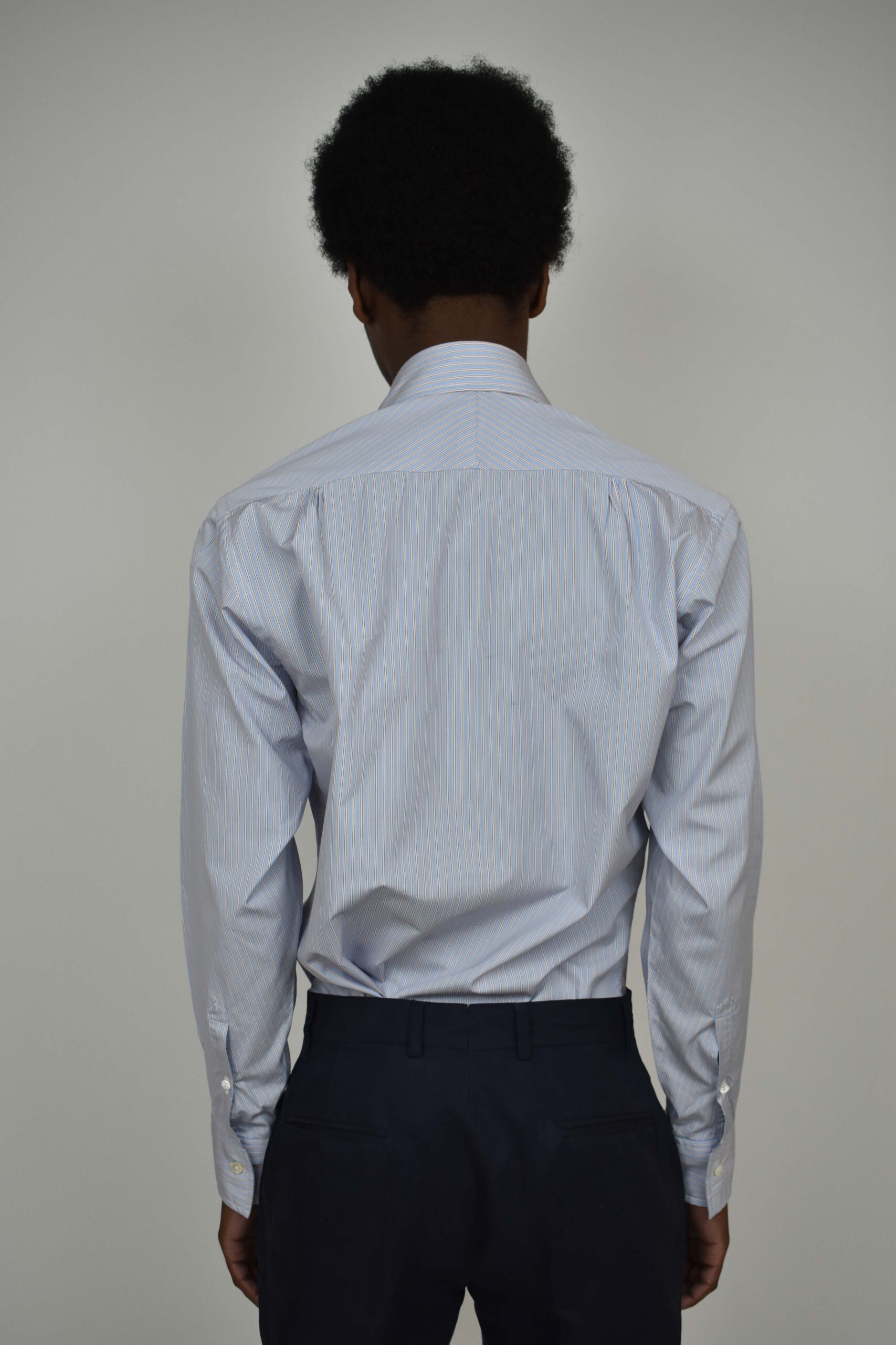 HAND-SEWN GRANDI & RUBINELLI SHIRT IN RED & WHITE ON BLUE 7 HAND-SEWN GRANDI & RUBINELLI SHIRT IN RED & WHITE ON BLUE - Image 7