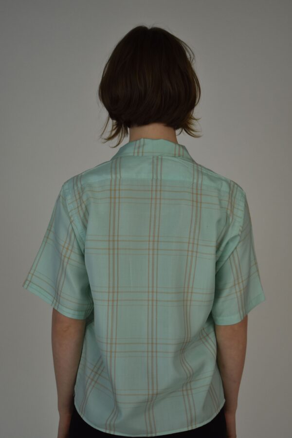 CAMP COLLAR SHIRT IN GREEN SILK & COTTON BLEND - Image 4