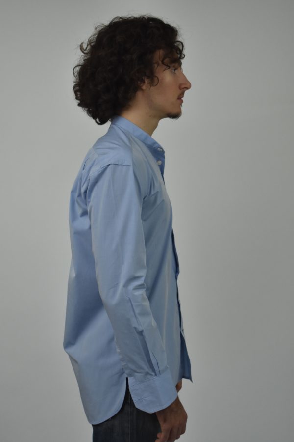 TYPEWRITER COTTON BLUE BAND COLLAR SHIRT 4 TYPEWRITER COTTON BLUE BAND COLLAR SHIRT - Image 4