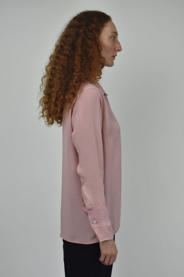 THE LIBRARIAN'S SHIRT IN DUSTY ROSE GEORGETTE SILK - Image 2