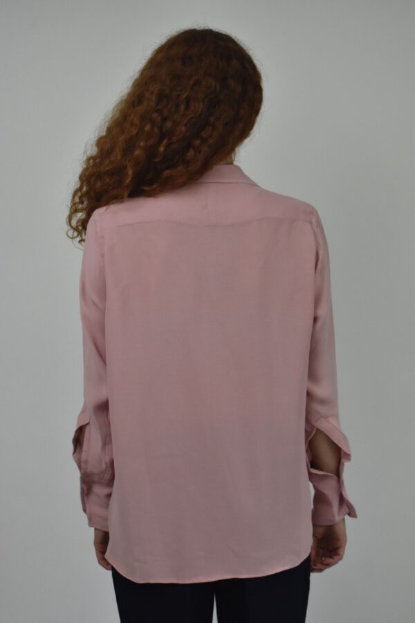 THE LIBRARIAN'S SHIRT IN DUSTY ROSE GEORGETTE SILK - Image 3
