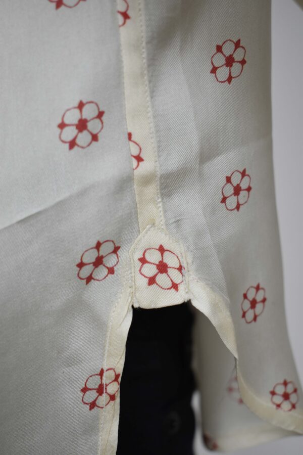 IVORY SILK TWILL SHIRT WITH SMALL FLOWERS - Image 5