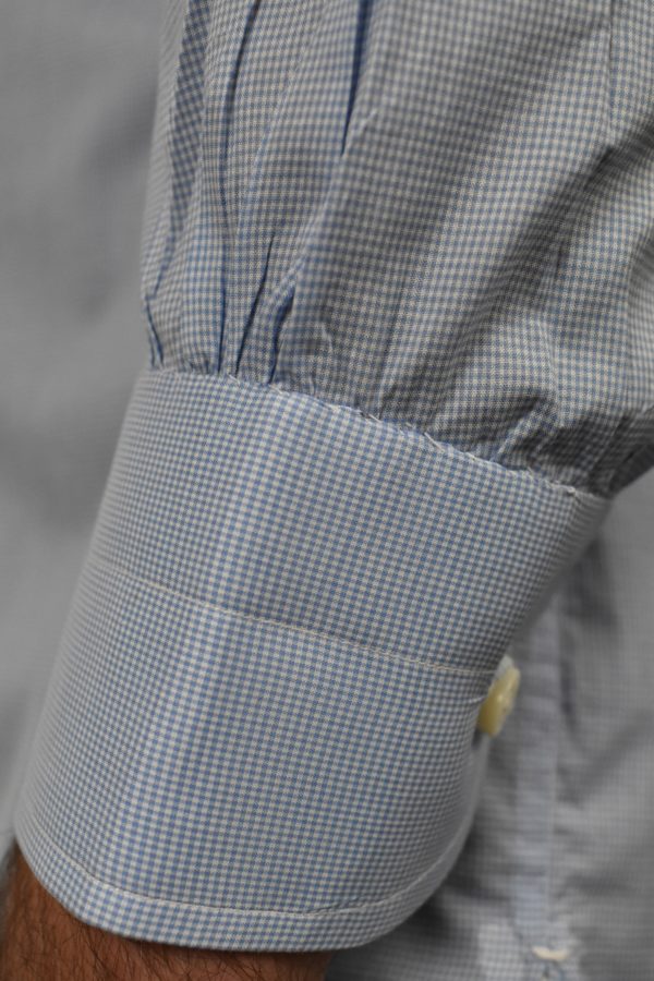 HAND-WORKED GRANDI & RUBINELLI SHIRT IN MICRO CHECKS 9 HAND-WORKED GRANDI & RUBINELLI SHIRT IN MICRO CHECKS - Image 9