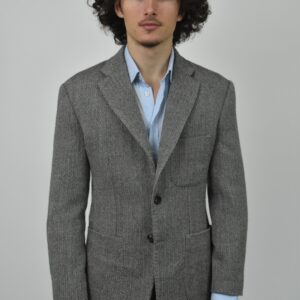UTTERLY NATURAL, UNDYED WOOLEN TWEED JACKET 1