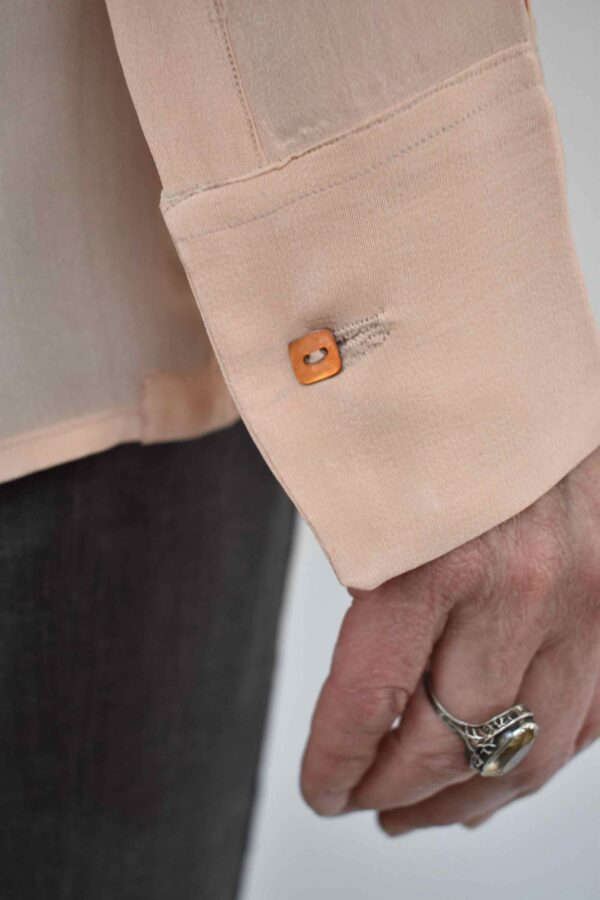 SIMPLE SHIRT IN PEACH SILK CREPE DE CHINE - Image 7