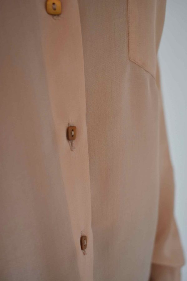 SIMPLE SHIRT IN PEACH SILK CREPE DE CHINE - Image 8