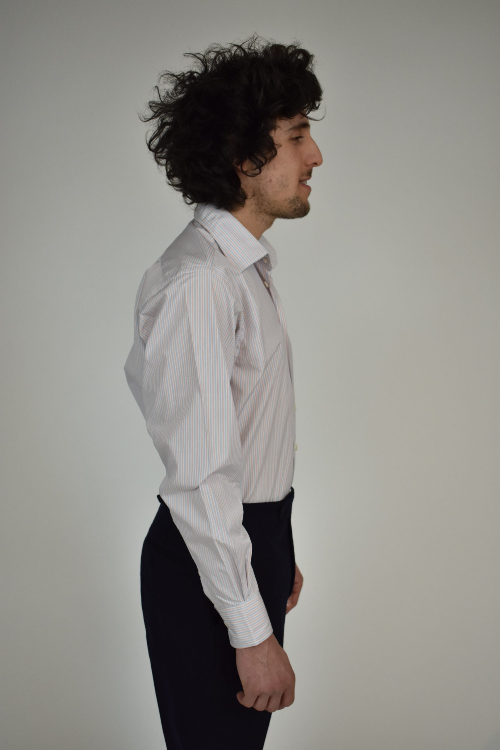 HAND-SEWN GRANDI & RUBINELLI SHIRT IN RED & BLUE ON WHITE 120s 2-PLY POPLIN 7 HAND-SEWN GRANDI & RUBINELLI SHIRT IN RED & BLUE ON WHITE 120s 2-PLY POPLIN - Image 7