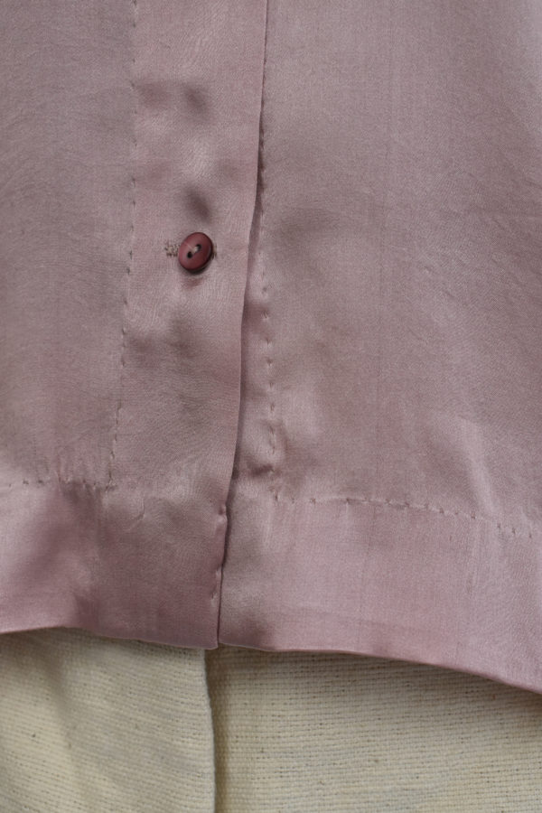 CROPPED SHIRT IN DUSTY ROSE CHARMEUSE SILK - Image 5