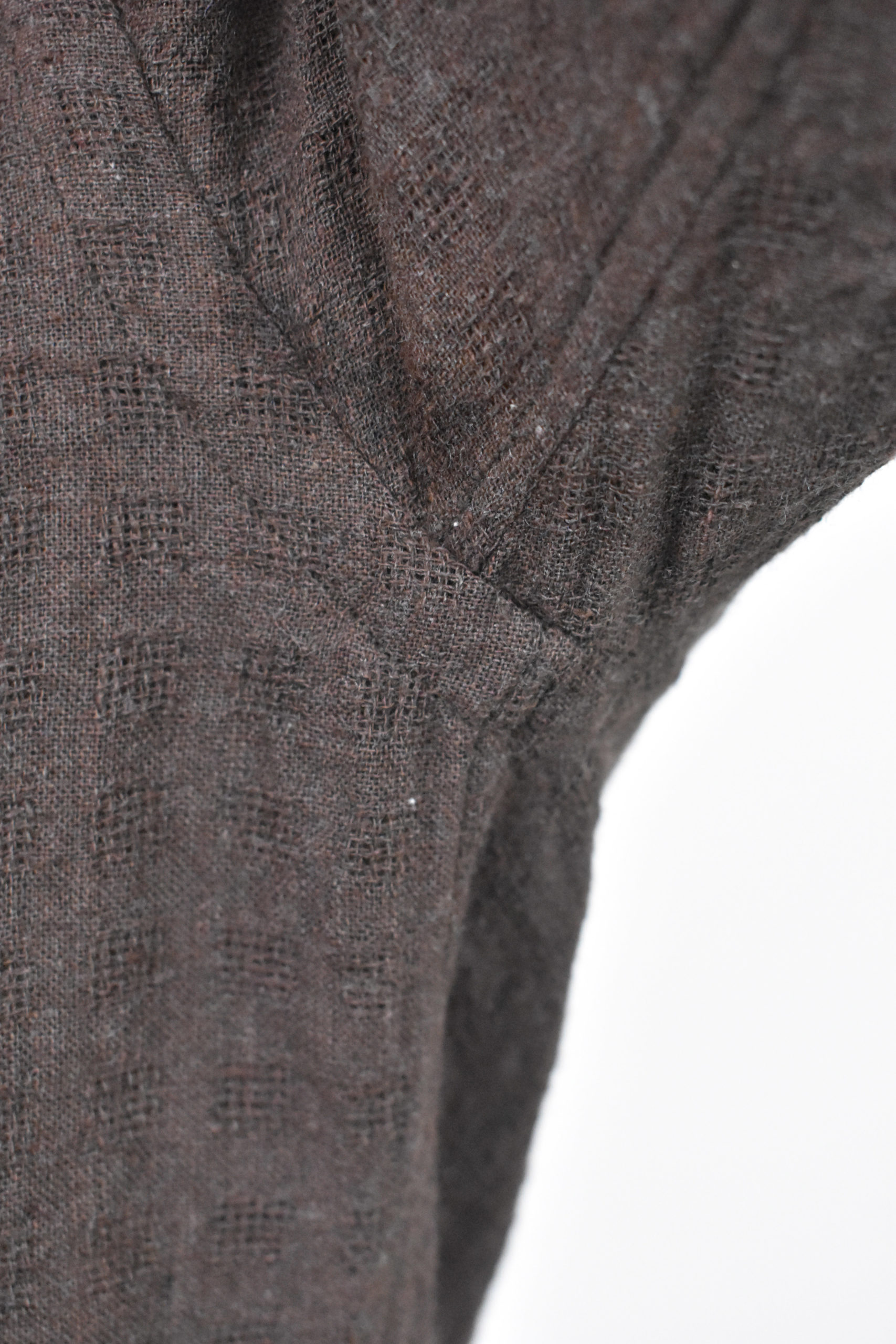 SIMPLE SHIRT IN BROWN HANDLOOMED COTTON 6 SIMPLE SHIRT IN BROWN HANDLOOMED COTTON - Image 6