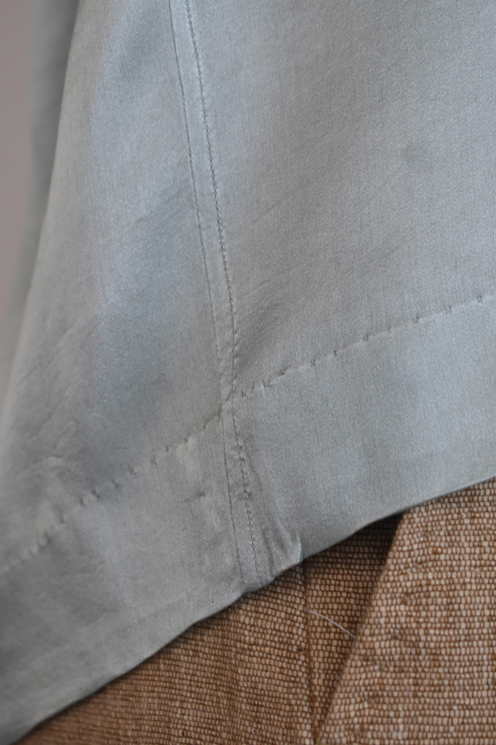 CROPPED SHIRT IN BLUEISH-MINT CHARMEUSE SILK 6 CROPPED SHIRT IN BLUEISH-MINT CHARMEUSE SILK - Image 6