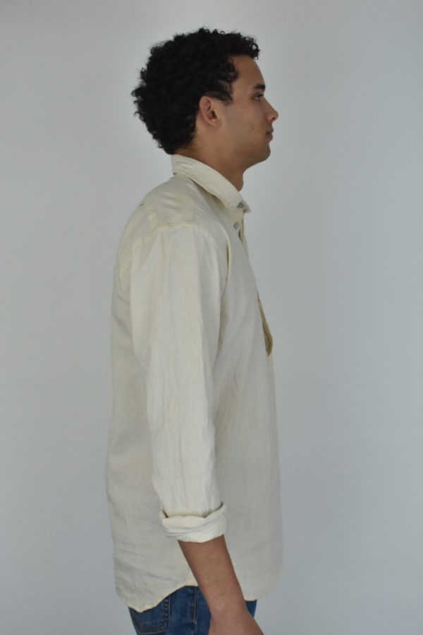 POPOVER SHIRT IN UNDYED, HANDLOOMED COTTON 2 POPOVER SHIRT IN UNDYED, HANDLOOMED COTTON - Image 2
