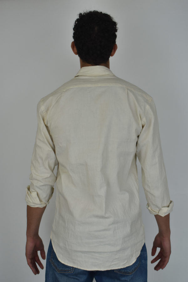 POPOVER SHIRT IN UNDYED, HANDLOOMED COTTON 3 POPOVER SHIRT IN UNDYED, HANDLOOMED COTTON - Image 3