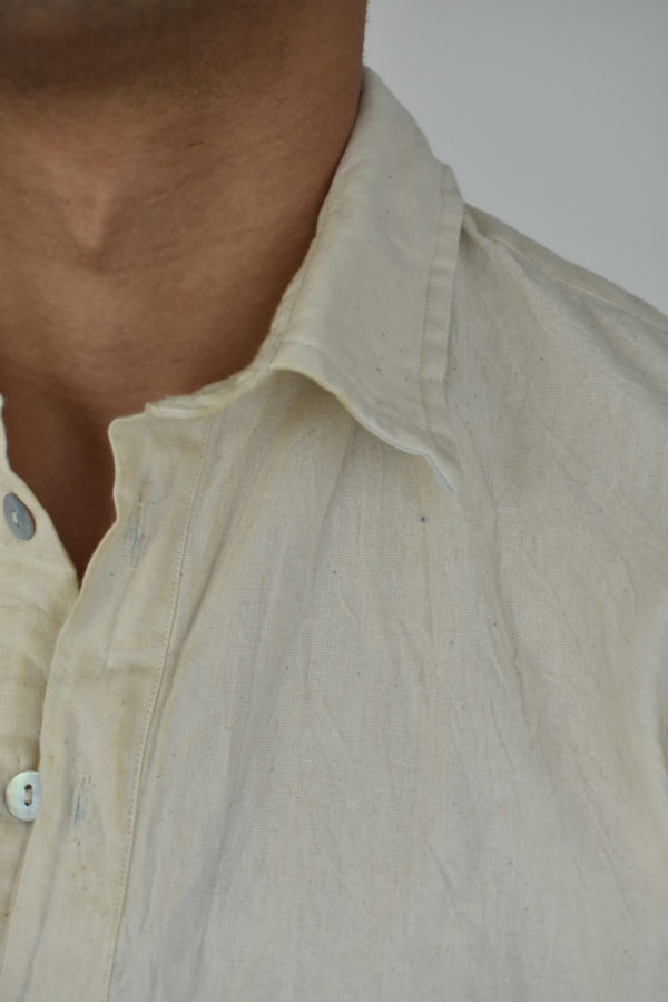 POPOVER SHIRT IN UNDYED, HANDLOOMED COTTON 10 POPOVER SHIRT IN UNDYED, HANDLOOMED COTTON - Image 10