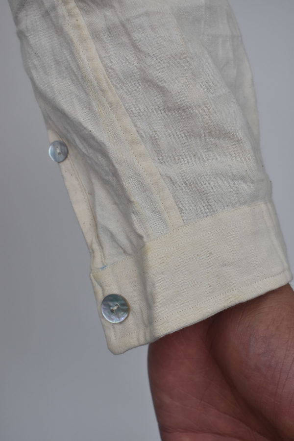 POPOVER SHIRT IN UNDYED, HANDLOOMED COTTON 9 POPOVER SHIRT IN UNDYED, HANDLOOMED COTTON - Image 9