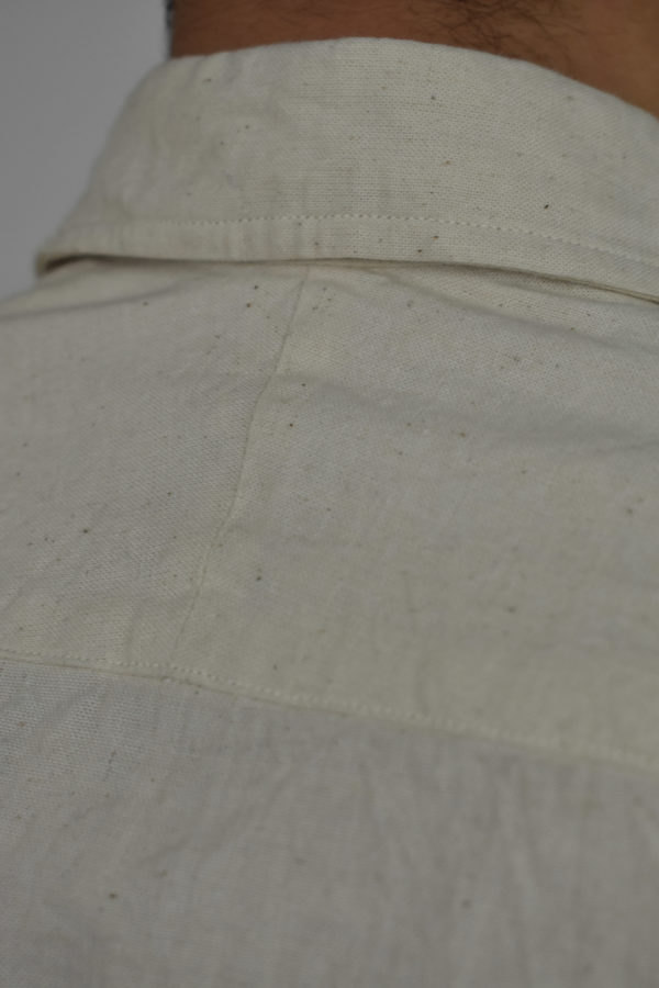 POPOVER SHIRT IN UNDYED, HANDLOOMED COTTON 4 POPOVER SHIRT IN UNDYED, HANDLOOMED COTTON - Image 4