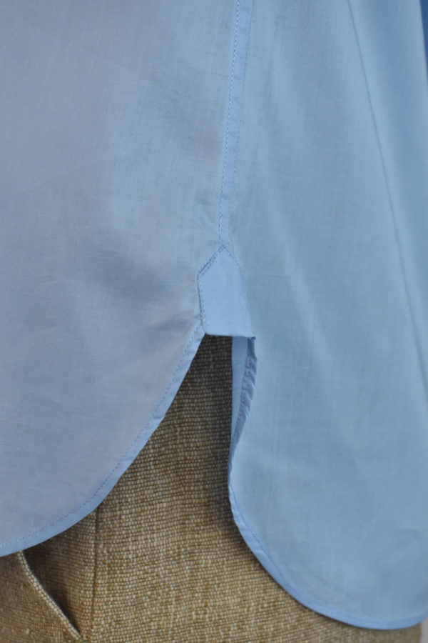 BLUE JAPANESE COTTON BAND COLLAR SHIRT 4 BLUE JAPANESE COTTON BAND COLLAR SHIRT - Image 4