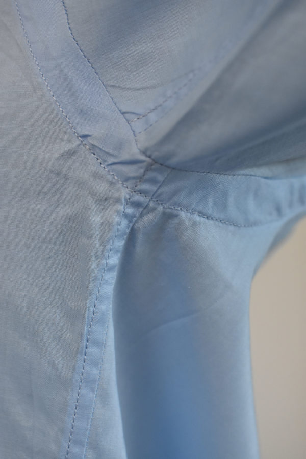 BLUE JAPANESE COTTON BAND COLLAR SHIRT 5 BLUE JAPANESE COTTON BAND COLLAR SHIRT - Image 5