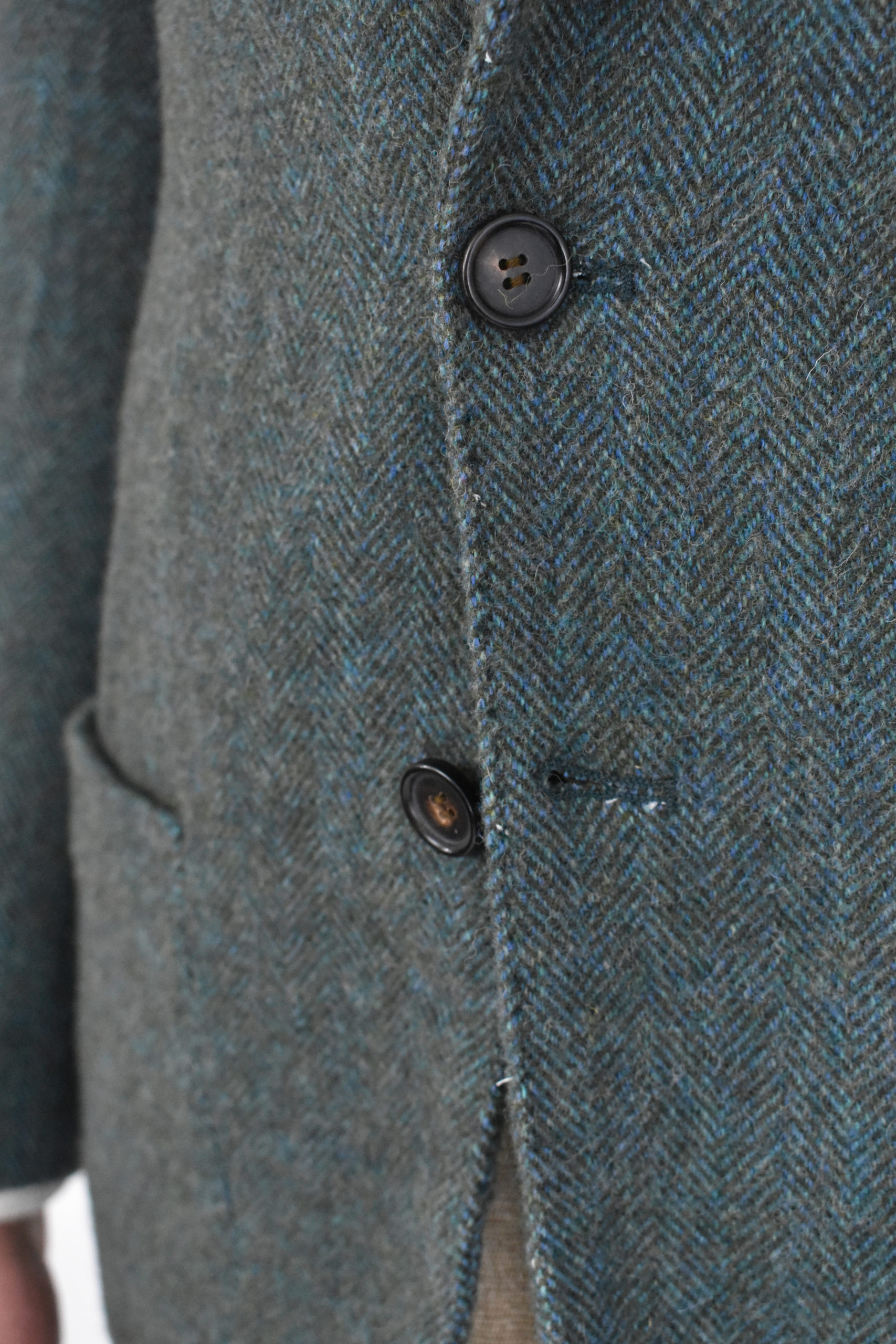 TWO BUTTON JACKET IN WASHED HERRINGBONE TWEED 5 TWO BUTTON JACKET IN WASHED HERRINGBONE TWEED - Image 5