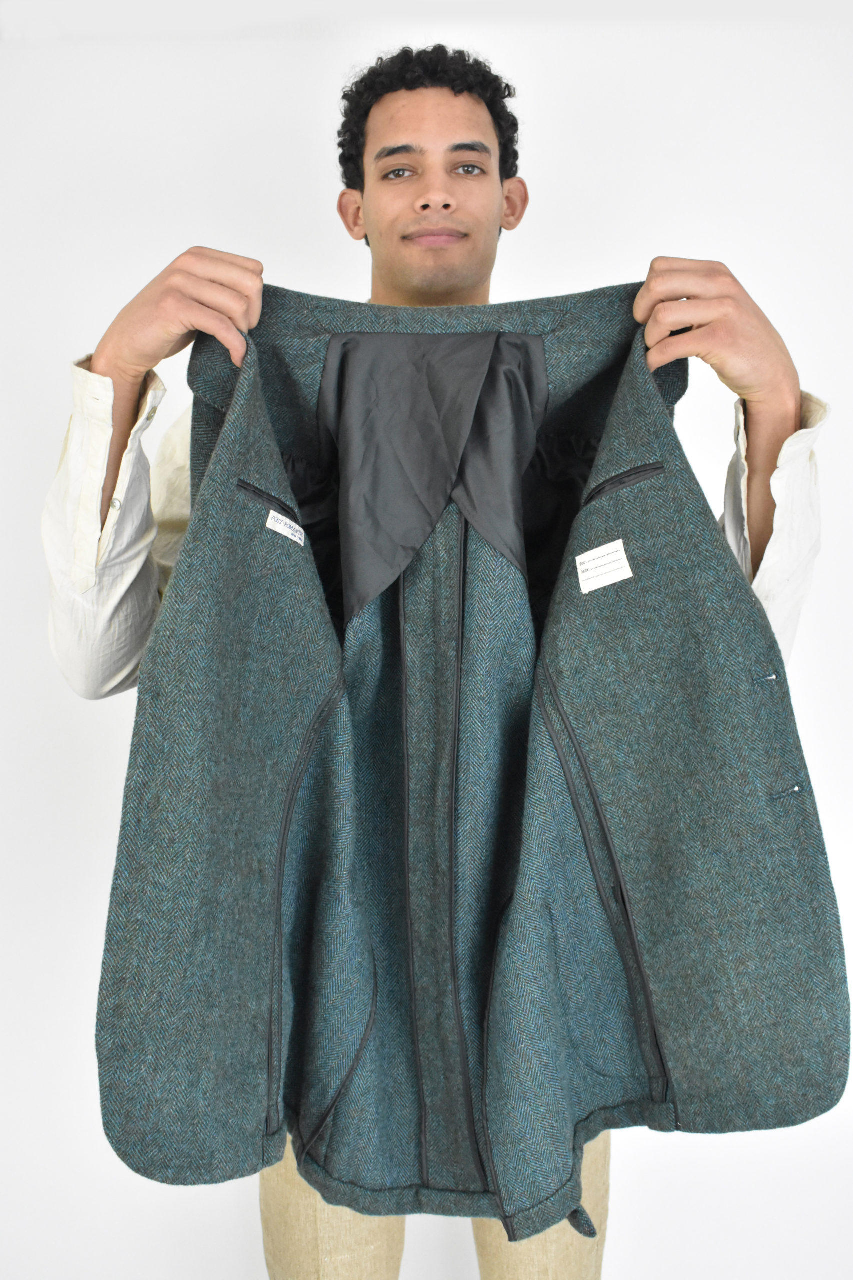 TWO BUTTON JACKET IN WASHED HERRINGBONE TWEED 7 TWO BUTTON JACKET IN WASHED HERRINGBONE TWEED - Image 7