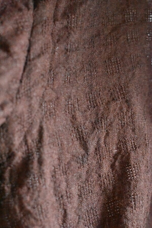 CAMP COLLAR SHIRT IN BROWN HANDLOOMED COTTON 5 CAMP COLLAR SHIRT IN BROWN HANDLOOMED COTTON - Image 5