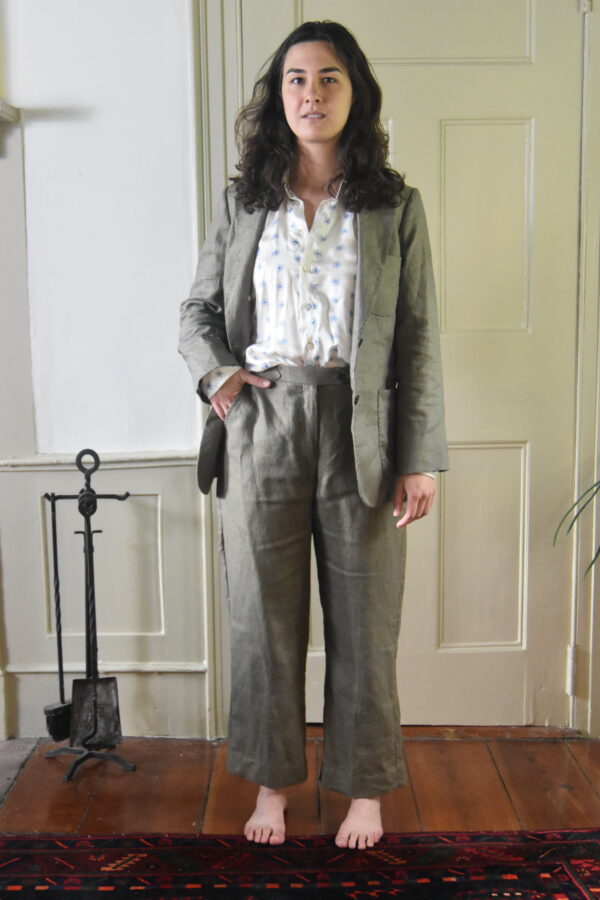 OLIVE GREEN LINEN SUIT - Image 2