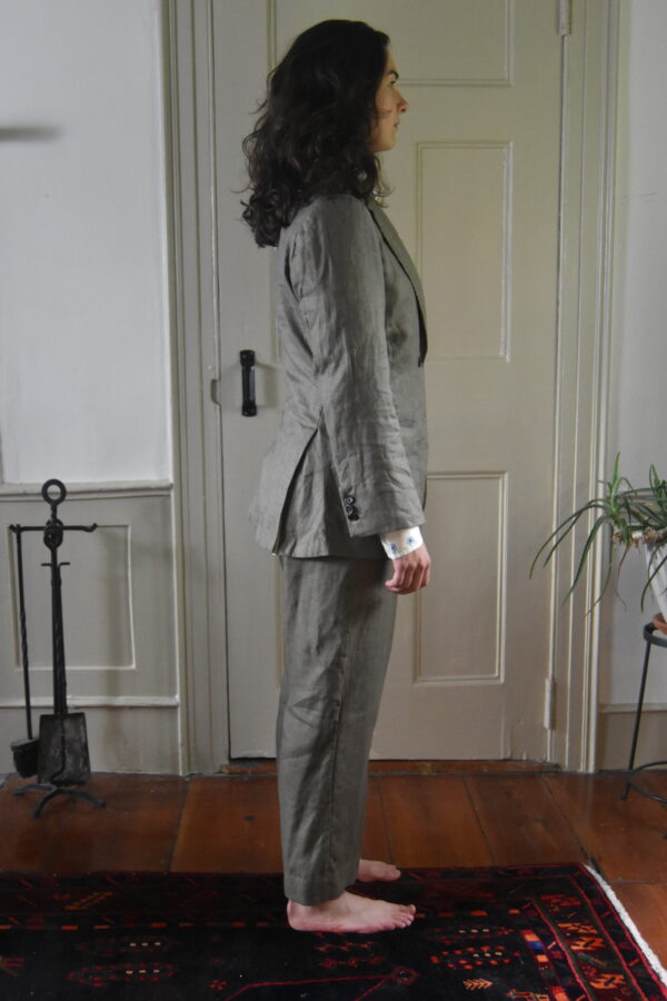 OLIVE GREEN LINEN SUIT - Image 3