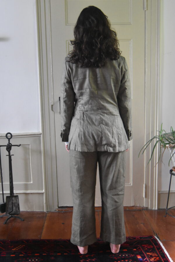 OLIVE GREEN LINEN SUIT - Image 4