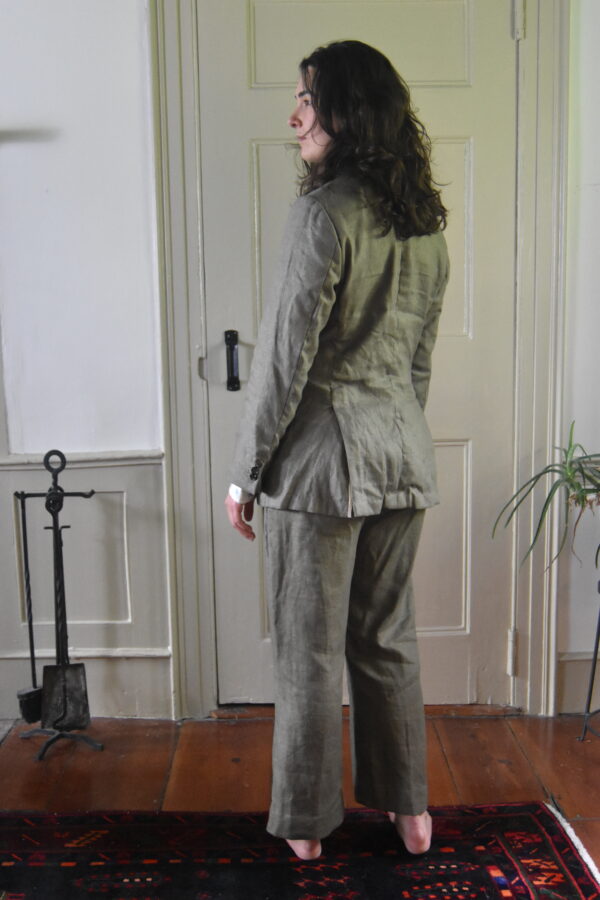 OLIVE GREEN LINEN SUIT - Image 5