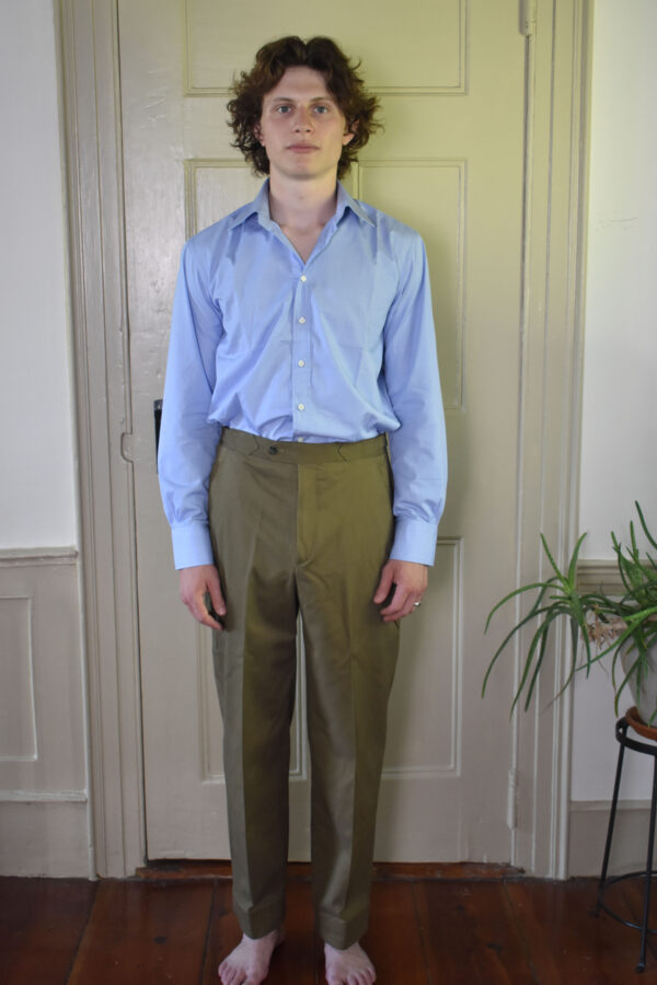 HAND-SEWN SHIRT IN BLUE END-ON-END 120s 2-PLY POPLIN 2 HAND-SEWN SHIRT IN BLUE END-ON-END 120s 2-PLY POPLIN - Image 2