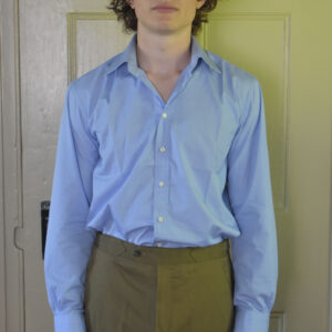 HAND-SEWN SHIRT IN BLUE END-ON-END 120s 2-PLY POPLIN