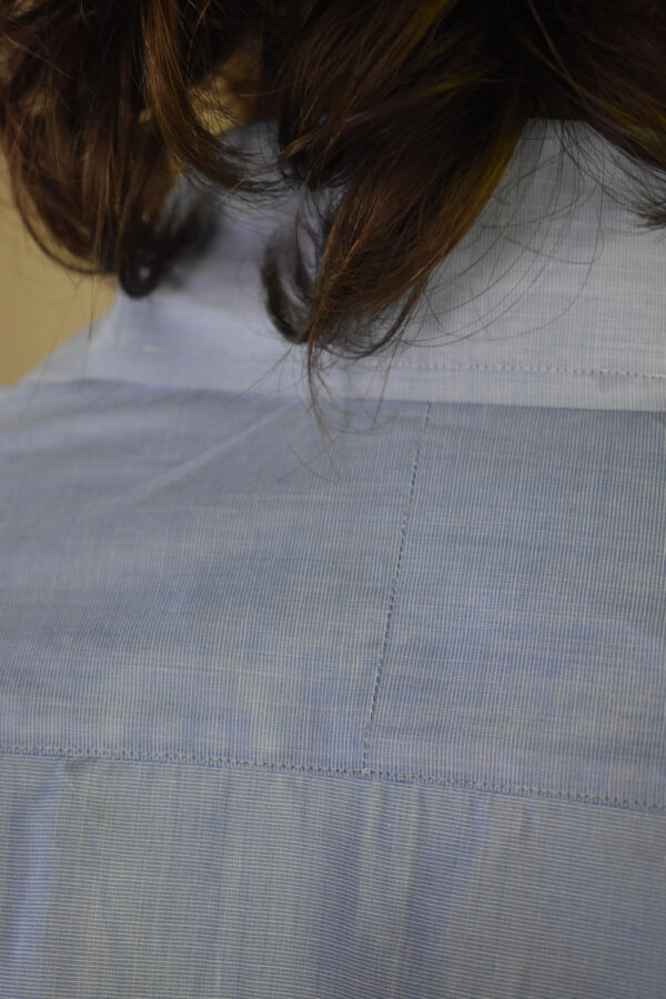 HAND-SEWN SHIRT IN BLUE END-ON-END 120s 2-PLY POPLIN 6 HAND-SEWN SHIRT IN BLUE END-ON-END 120s 2-PLY POPLIN - Image 6