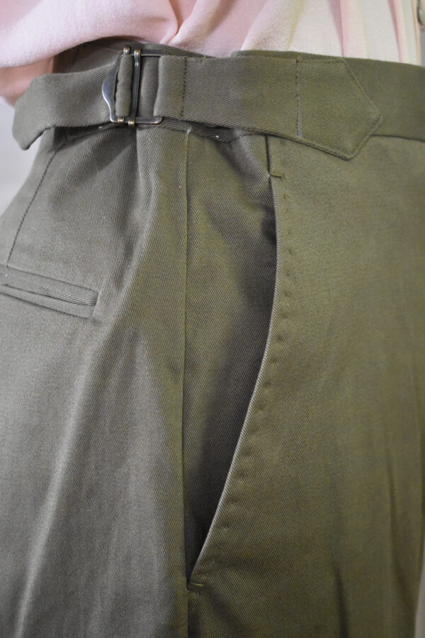 OLIVE TAPERED PANTS IN BRUSHED COTTON TWILL - Image 6
