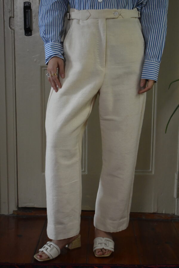 STRAIGHT PANTS IN UNDYED HANDLOOMED COTTON 4 STRAIGHT PANTS IN UNDYED HANDLOOMED COTTON - Image 4