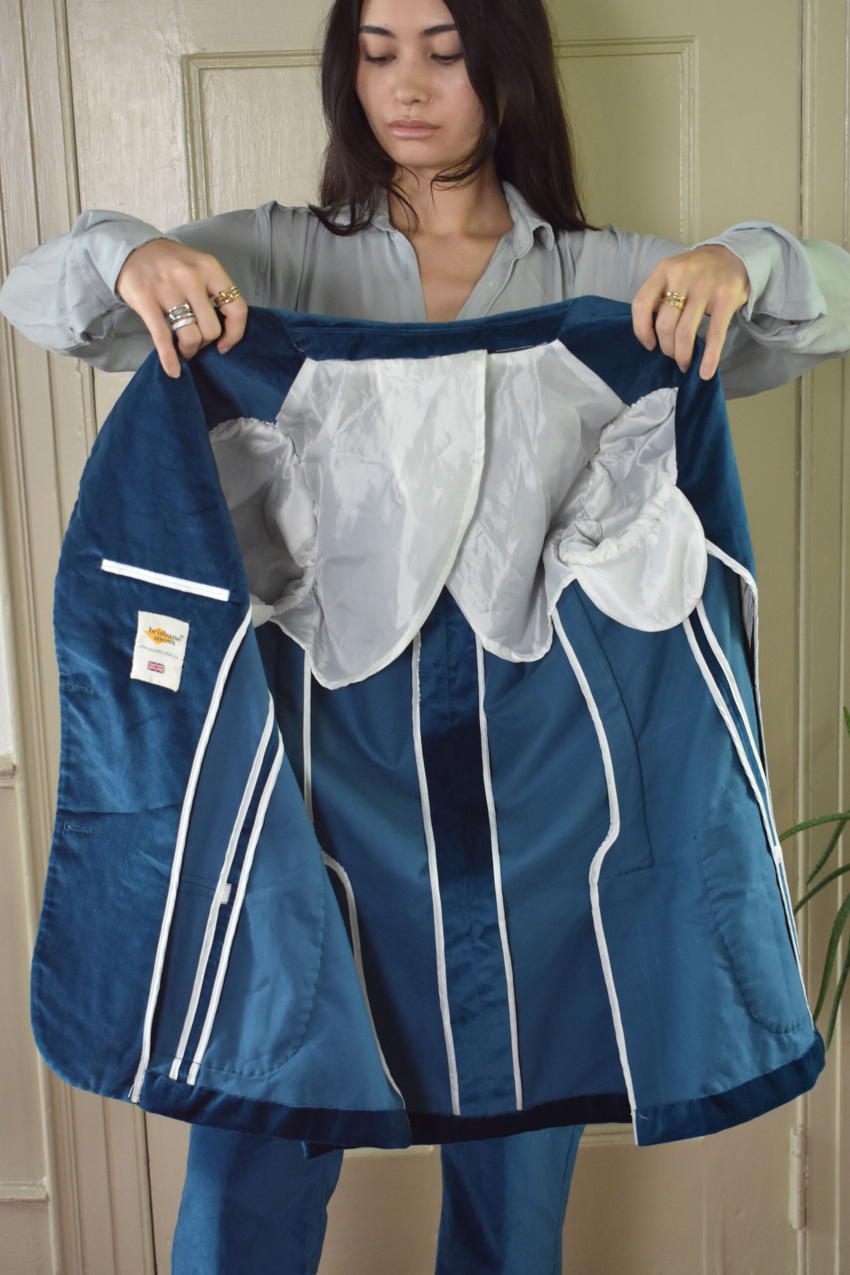 PETROL VELVET COTTON SUIT 10 PETROL VELVET COTTON SUIT - Image 10